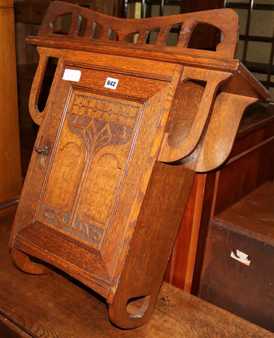 Art Nouveau oak hanging cabinet